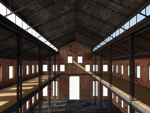 Old Warehouse 5 interior and exterior 3D Model