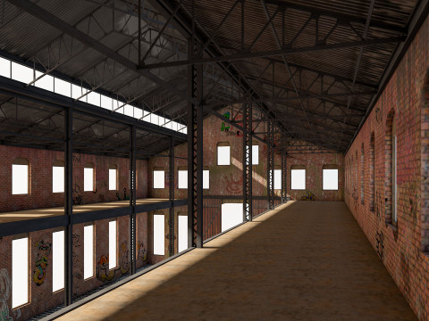 Old Warehouse 5 interior and exterior 3D Model