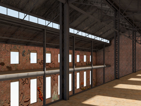 Old Warehouse 5 interior and exterior 3D Model