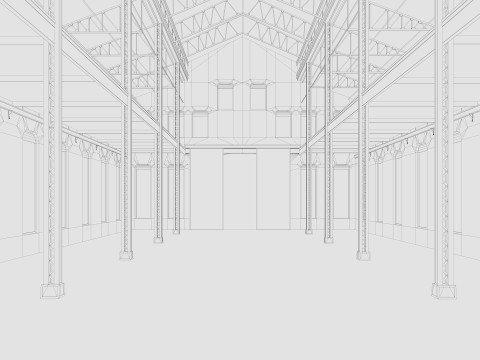 Old Warehouse 5 interior and exterior 3D Model