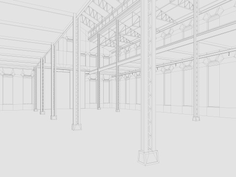 Old Warehouse 5 interior and exterior 3D Model