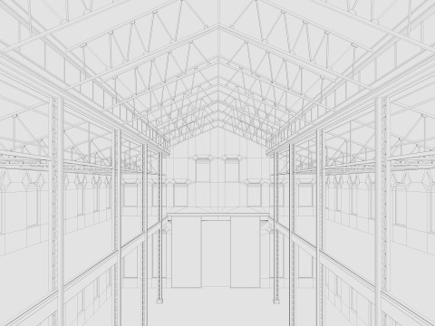 Old Warehouse 5 interior and exterior 3D Model