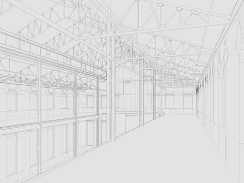Old Warehouse 5 interior and exterior 3D Model