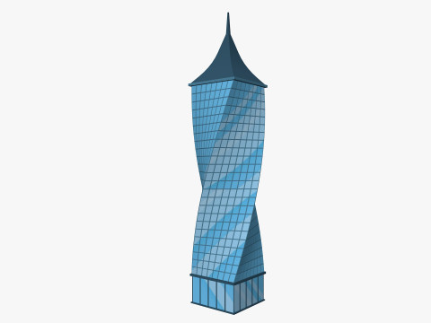 Cartoon skyscraper building 6 Low-poly 3D Модель