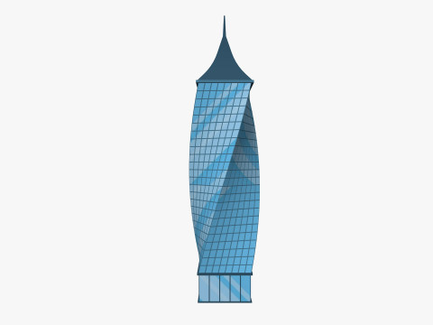 Cartoon skyscraper building 6 Low-poly 3D Модель
