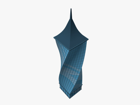 Cartoon skyscraper building 6 Low-poly 3D Модель