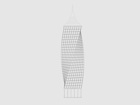 Cartoon skyscraper building 6 Low-poly 3D Модель