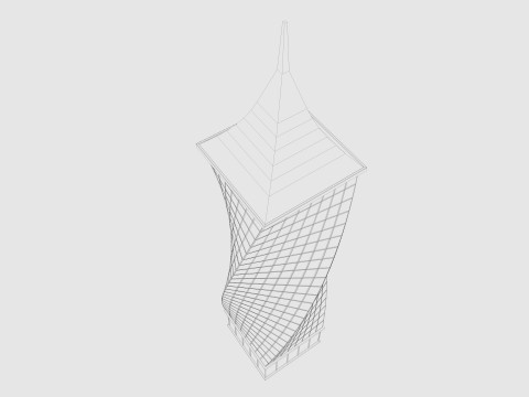 Cartoon skyscraper building 6 Low-poly 3D Модель