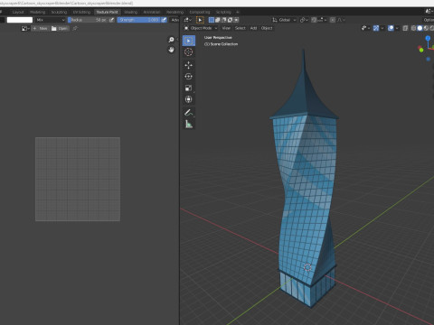 Cartoon skyscraper building 6 Low-poly 3D Модель