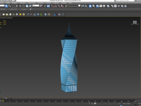Cartoon skyscraper building 6 Low-poly 3D Модель