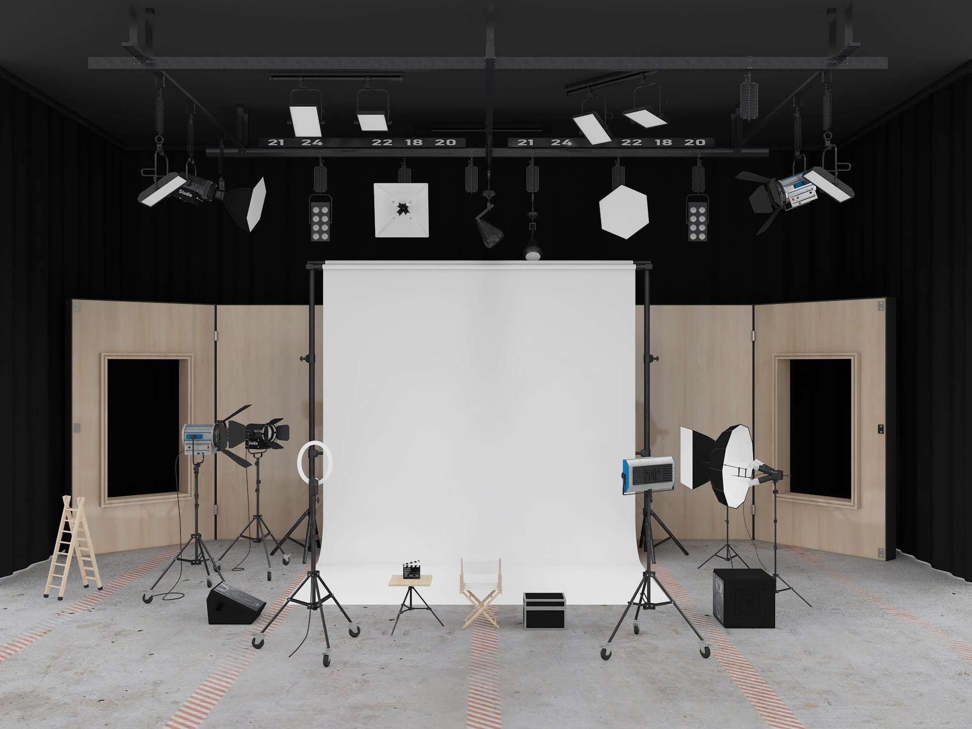 Scena dello studio fotografico Modello 3D .c4d .max .obj .3ds .fbx .stl .blend 