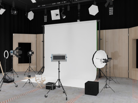 Photography Studio Scene 3D Model