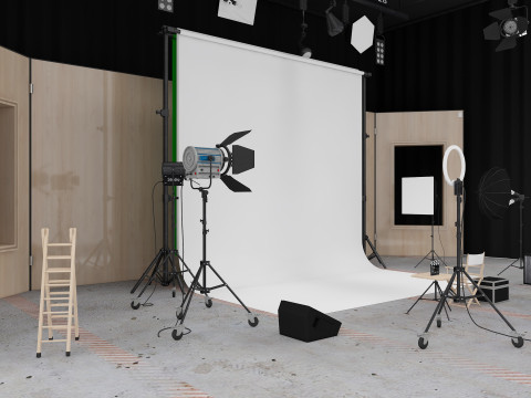 Photography Studio Scene 3D Model