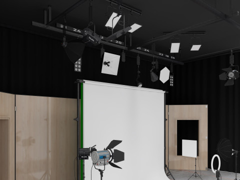 Photography Studio Scene 3D Model