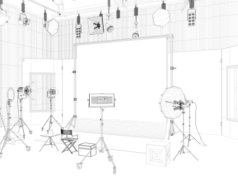 Photography Studio Scene 3D Model