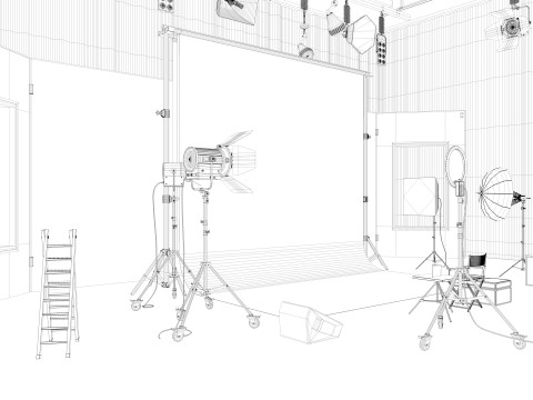 Photography Studio Scene 3D Model