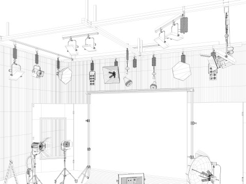 Photography Studio Scene 3D Model