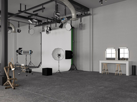 Photography Studio Scene 2 3D Model