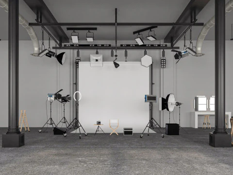 Photography Studio Scene 2 3D Model