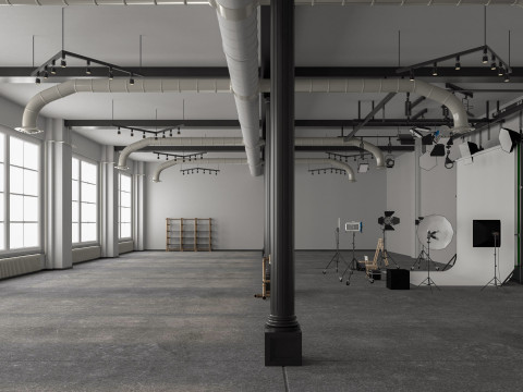 Photography Studio Scene 2 3D Model