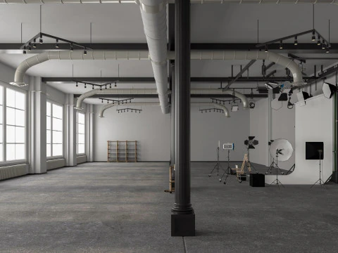 Photography Studio Scene 2 3D Model