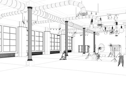 Photography Studio Scene 2 3D Model
