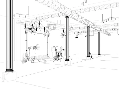 Photography Studio Scene 2 3D Model