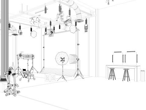 Photography Studio Scene 2 3D Model