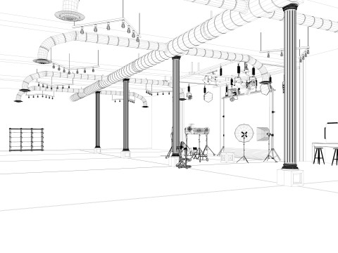 Photography Studio Scene 2 3D Model