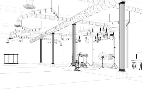 Photography Studio Scene 2 3D Model