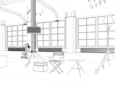 Photography Studio Scene 2 3D Model
