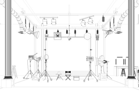 Photography Studio Scene 2 3D Model
