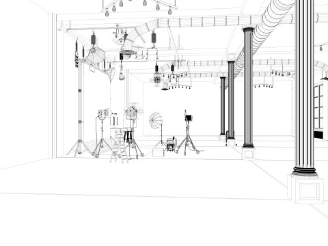 Photography Studio Scene 2 3D Model