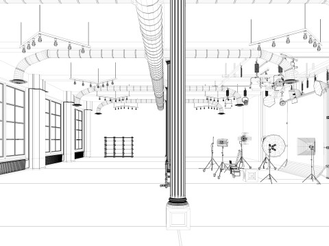 Photography Studio Scene 2 3D Model