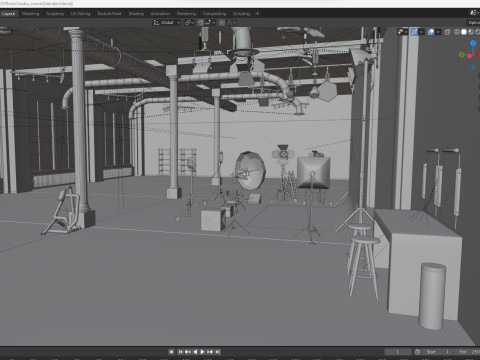 Photography Studio Scene 2 3D Model