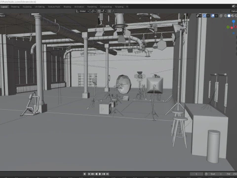 Photography Studio Scene 2 3D Model