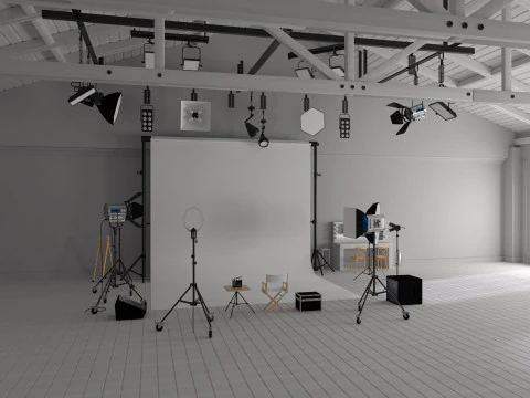 Photography Studio Scene 3 3D Model