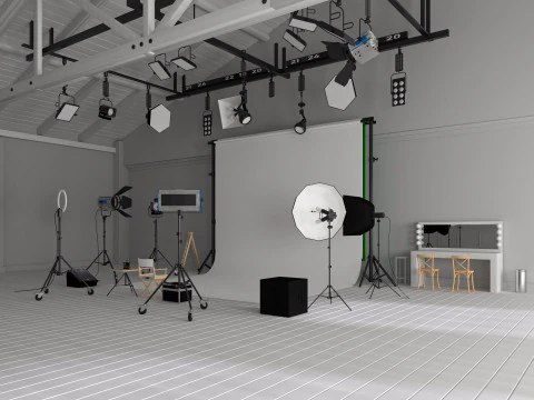 Photography Studio Scene 3 3D Model