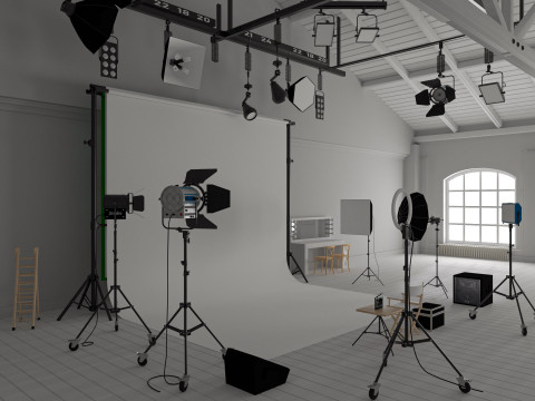Photography Studio Scene 3 3D Модель