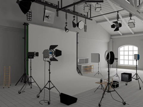 Photography Studio Scene 3 3D Model