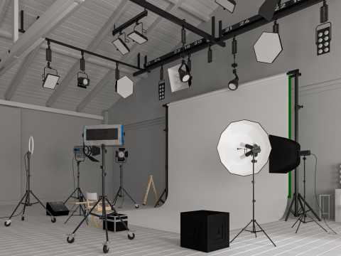 Photography Studio Scene 3 3D Модель