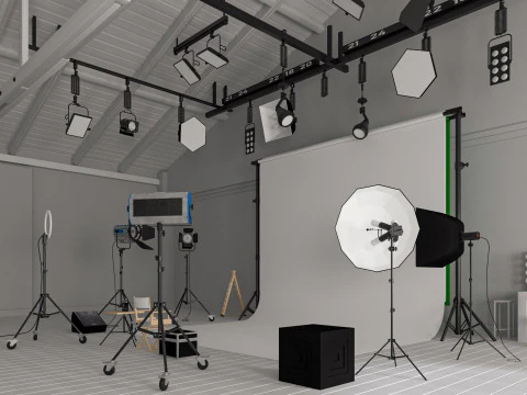 Photography Studio Scene 3 3D Model