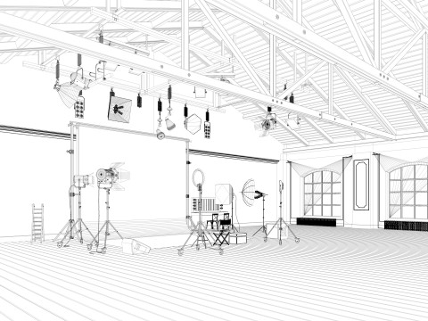 Photography Studio Scene 3 3D Модель