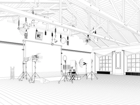 Photography Studio Scene 3 3D Model