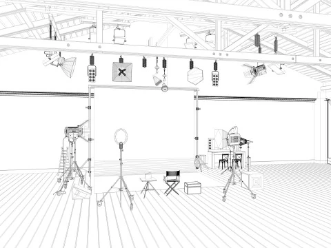 Photography Studio Scene 3 3D Model