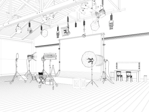 Photography Studio Scene 3 3D Model
