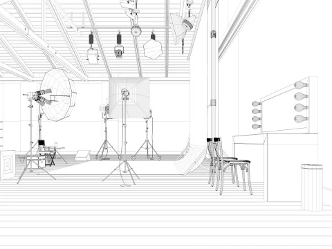 Photography Studio Scene 3 3D Model