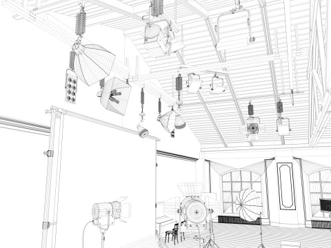 Photography Studio Scene 3 3D Model