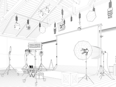 Photography Studio Scene 3 3D Model