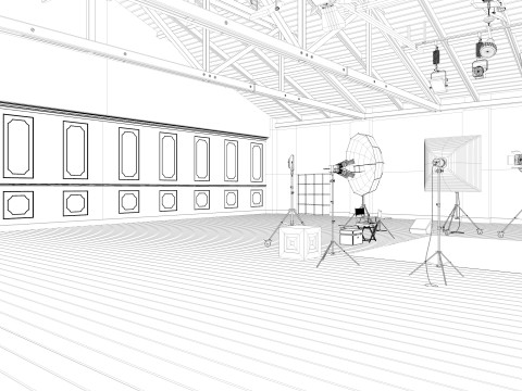 Photography Studio Scene 3 3D Модель
